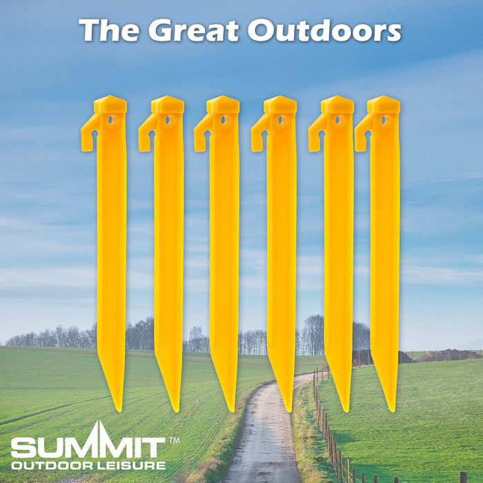 Utility Tent Pegs Strong Secure To Ground 4. 5cm x 21. 5cm Yellow X 1