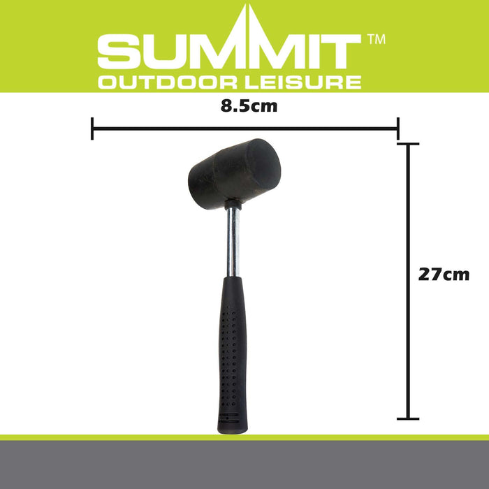 12Oz Rubber Mallet Steel Shaft High Quality Diy Camping 27cm x 8. 5cm Black X 1