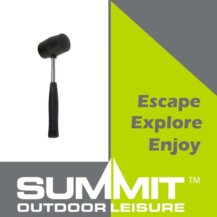 12Oz Rubber Mallet Steel Shaft High Quality Diy Camping Black