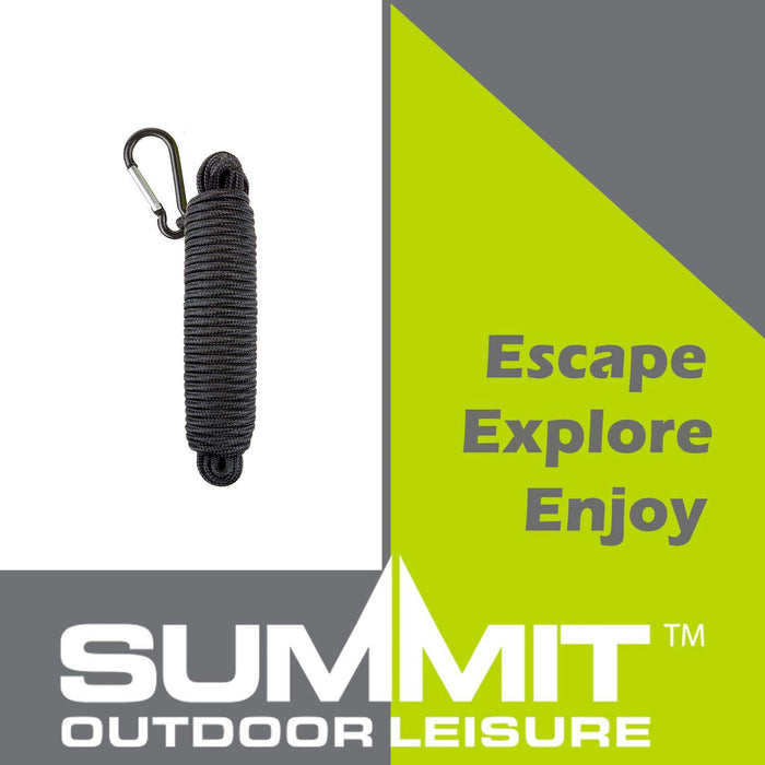 Carabiner Utility Rope Strong And Durable For Camping 15m 0. Black
