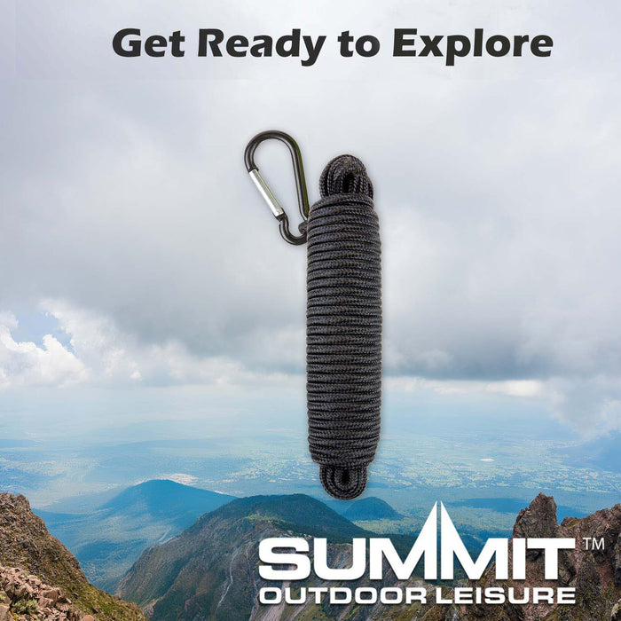 Carabiner Utility Rope Strong And Durable For Camping 15m x 0. 5cm Black X 1