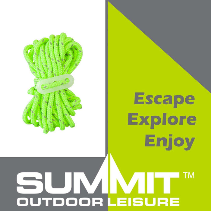 Guy Ropes High Visibility With Tensioners 4 x 0. Green Pack of