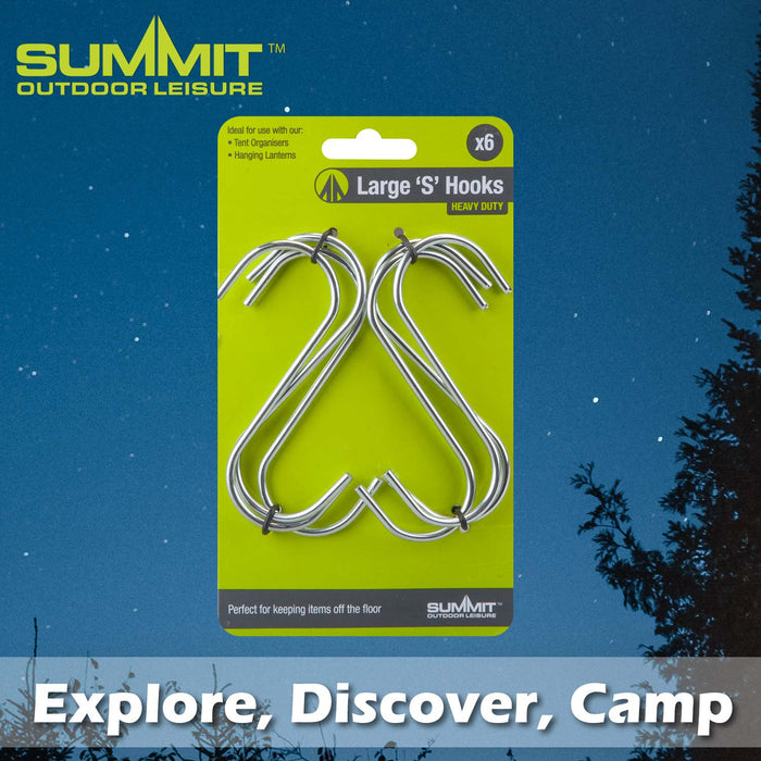 Large S Hook Strong And Durable For Camping 12cm x 5cm Silver X 1 Pack of 6