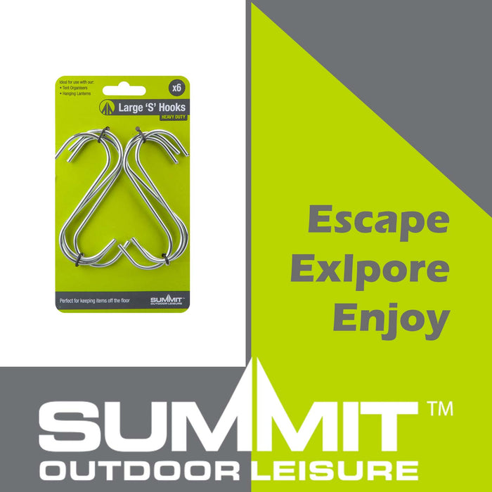 Large S Hook Strong And Durable For Camping 12cm x 5cm Silver X 1 Pack of 6
