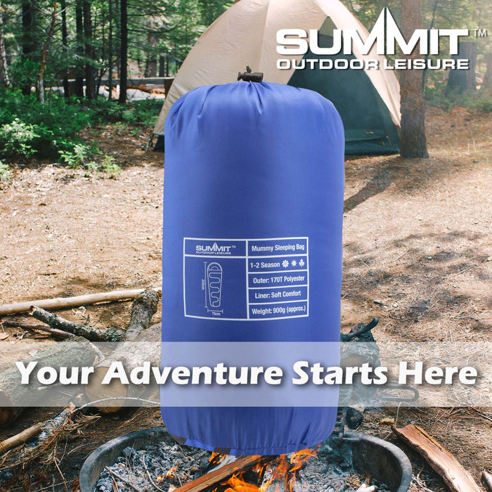 Mummy Sleeping Bag Single Stylish, Warm, Easy To Pack Camp Blue