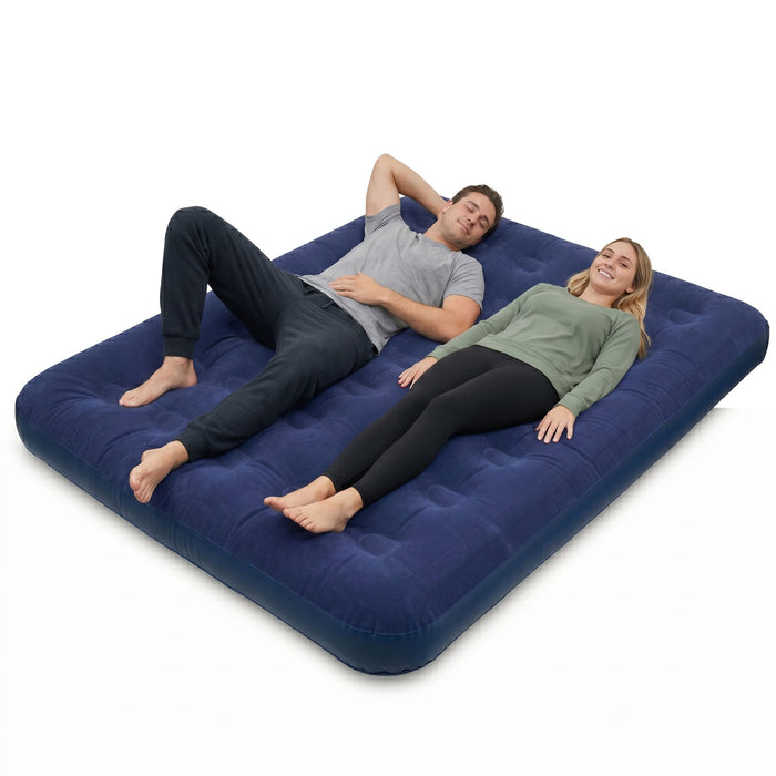 Luxury Flocked Double Airbed Camping - Outdoor Leisure