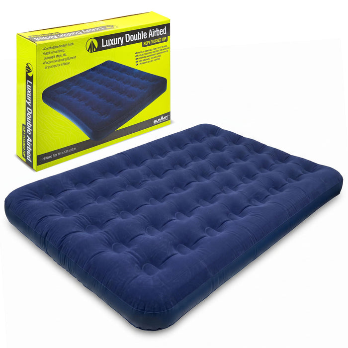Luxury Flocked Double Airbed Camping - Outdoor Leisure