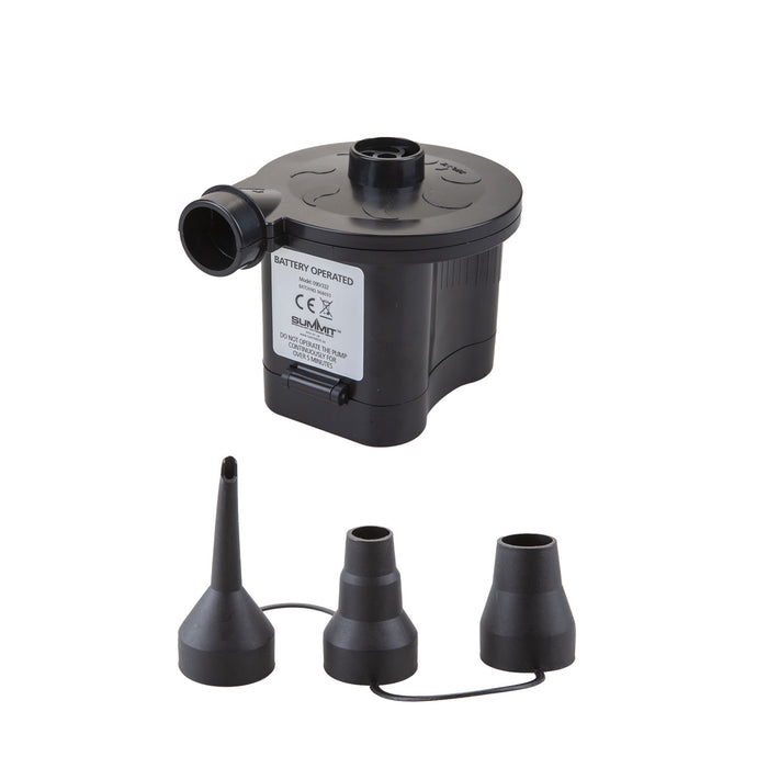 Air Pump Battery Operated Power 6V With 3 Adaptors  4D Batteries Required  Black