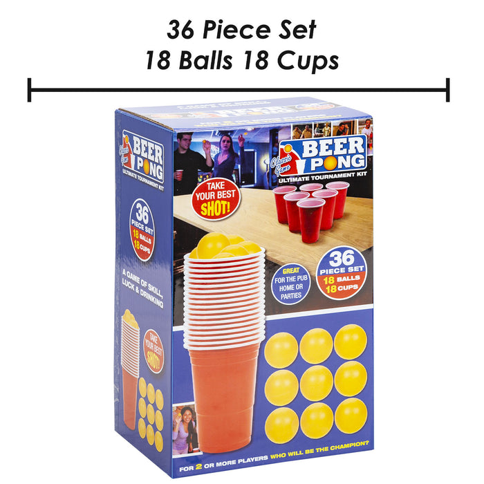 Beer Pong Game Set Drinking Game, New Years Eve Games 36 Piece Multi-Coloured