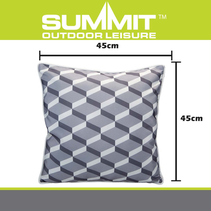 Grey Scatter Cushion Geo Design Piping Edge Soft Plump