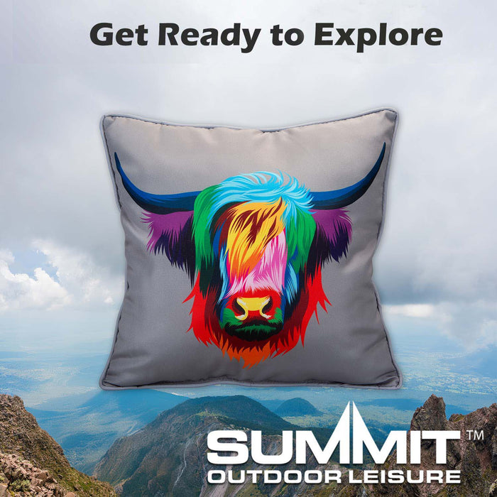 Scatter Cushion Highland Cow Print Design Piping Edge Soft 45cm x 45cm Multi X 1