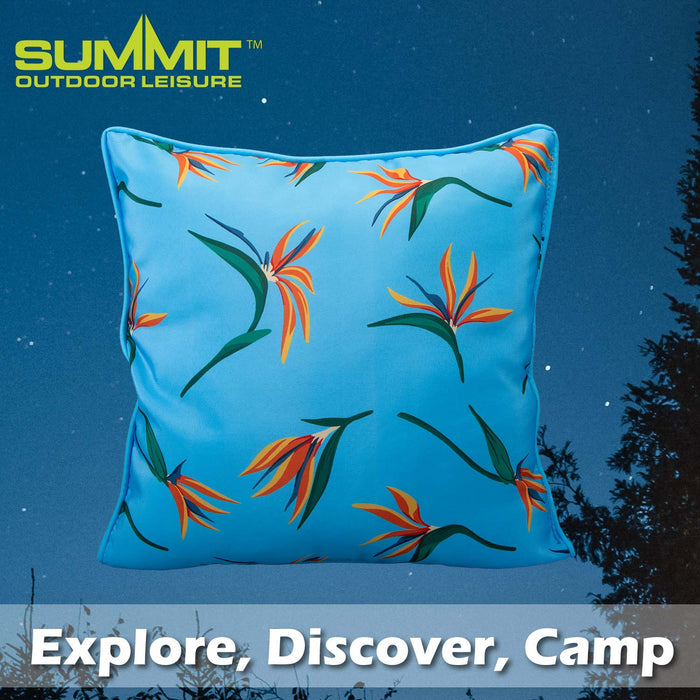 Scatter Cushion Birds Of Paradise Design Piping Edge Soft Blue