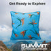 Scatter Cushion Birds Of Paradise Design Piping Edge Soft 45cm x 45cm Blue X 1