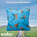 Scatter Cushion Birds Of Paradise Design Piping Edge Soft 45cm x 45cm Blue X 1