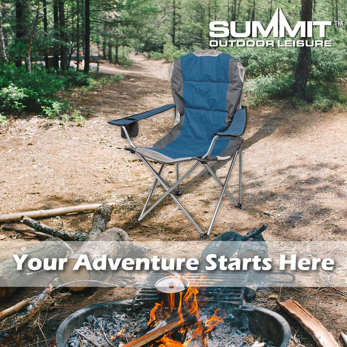 High Back Folding Camping Chair | 2 Set |Carry Bag | Forest Green