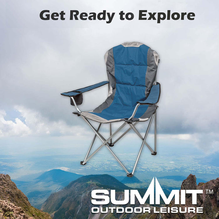High Back Folding Camping Chair | 2 Set |Carry Bag | Forest Green