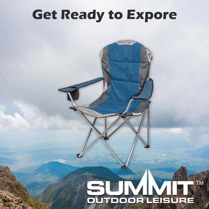 Blue Berkley Padded Chair High Back Relaxer Indigo - Camping Pack of 2