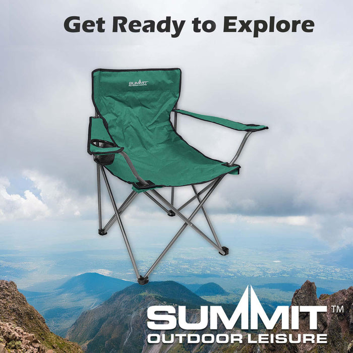 Folding Camping Chair with Carry Bag With Cup Holder Pack Away 51cm x 81cm Pack of 2