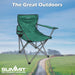 Folding Camping Chair With Cup Holder Pack Away 51cm x 81cm Green X 1