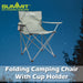 Folding Camping Chair With Cup Holder Pack Away 51cm x 81cm Grey X 1