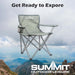 Folding Camping Chair With Cup Holder Pack Away 51cm x 81cm Grey X 1