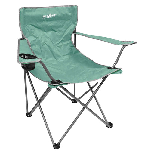 Folding Camping Chair With Cup Holder Pack Away 51cm x 81cm Green X 1