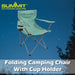 Folding Camping Chair With Cup Holder Pack Away 51cm x 81cm Green X 1