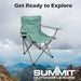 Folding Camping Chair with Carry Bag With Cup Holder Pack Away 51cm x 81cm Green Pack of 2