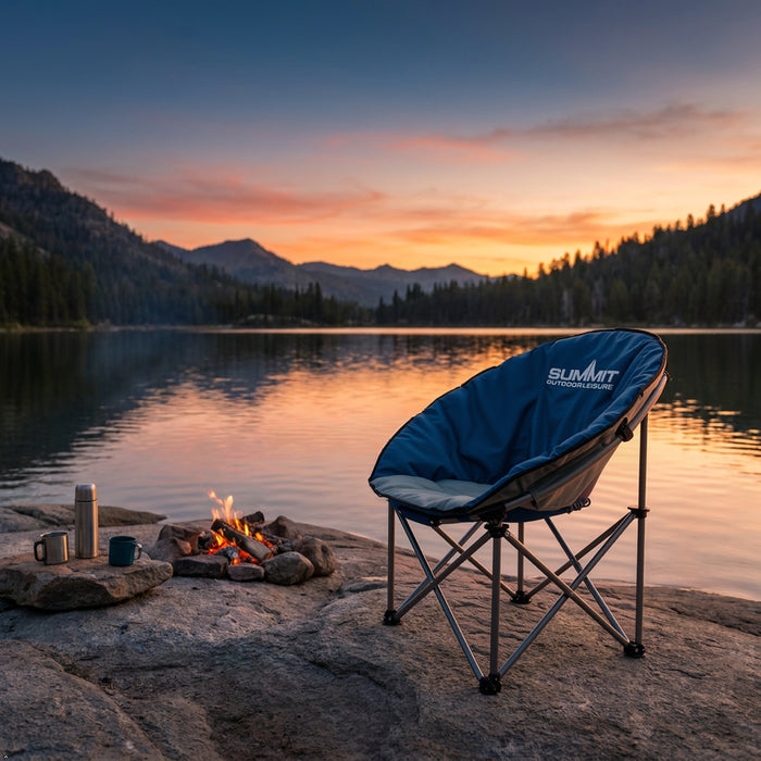 Folding Eclipse Camping Chair | Carry Bag | Blue