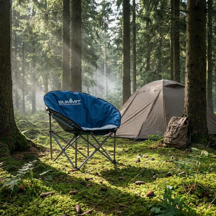 Folding Eclipse Camping Chair with Cup Holder | Carry Bag | Blue