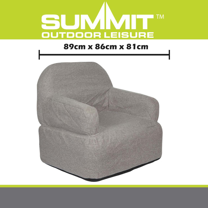 Inflatable Camping Chair Easy, Durable, Pack Away 89cm x 86cm Grey X 1