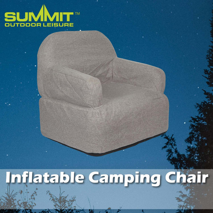 Inflatable Camping Chair Easy, Durable, Pack Away 89cm x 86cm Grey X 1