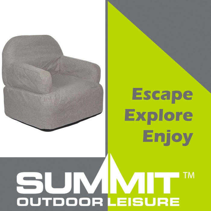 Inflatable Camping Chair Easy, Durable, Pack Away 89cm x 86cm Grey X 1
