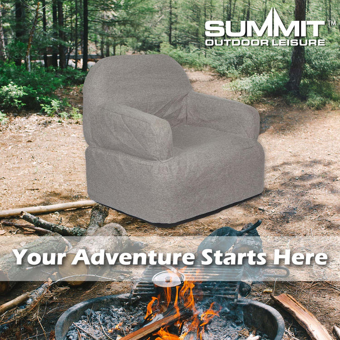 Inflatable Camping Chair Easy, Durable, Pack Away 89cm x 86cm Grey X 1