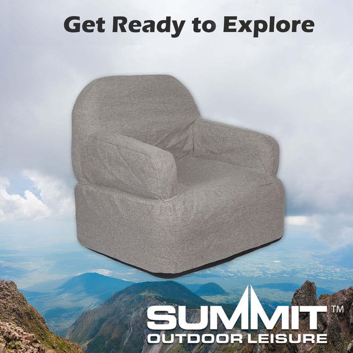 Inflatable Camping Chair Easy, Durable, Pack Away 89cm x 86cm Grey X 1