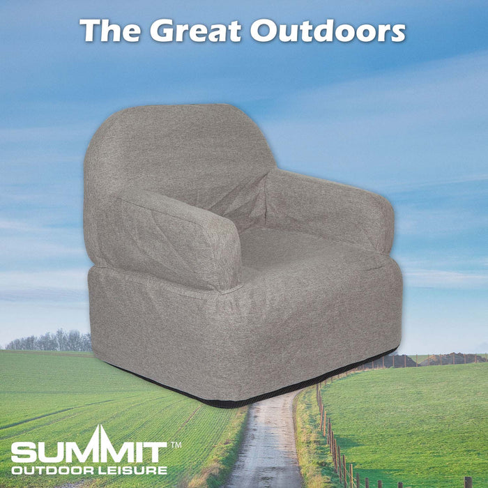 Inflatable Camping Chair Easy, Durable, Pack Away 89cm x 86cm Grey X 1