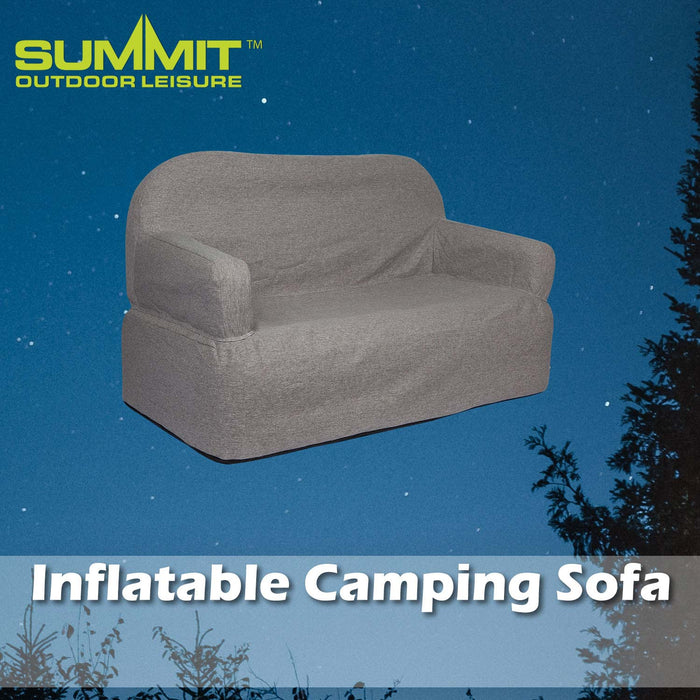 Inflatable Camping Sofa Easy, Durable, Pack Away 140cm x 86cm Grey X 1