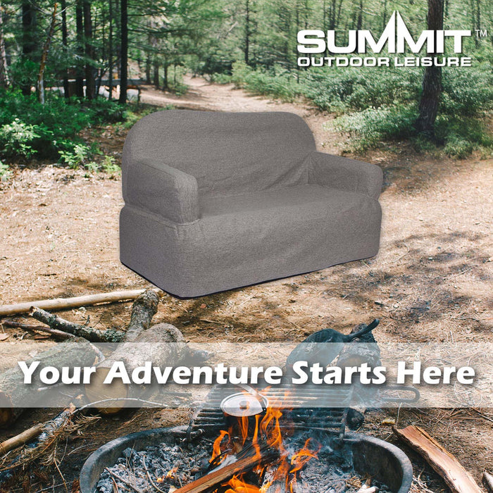 Inflatable Camping Sofa Easy, Durable, Pack Away 140cm x 86cm Grey X 1