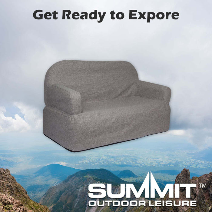 Inflatable Camping Sofa Easy, Durable, Pack Away 140cm x 86cm Grey X 1