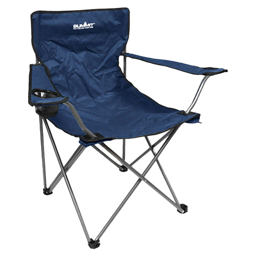 Folding Camping Chair With Cup Holder Pack Away 51cm x 81cm Blue X 1