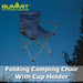 Folding Camping Chair With Cup Holder Pack Away 51cm x 81cm Blue Pack of 2