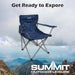 Folding Camping Chair With Cup Holder Pack Away 51cm x 81cm Blue Pack of 2