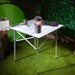 Collapsible Double Table Aluminium Roll Top Table Carry Bag  Aluminium 70x70cm