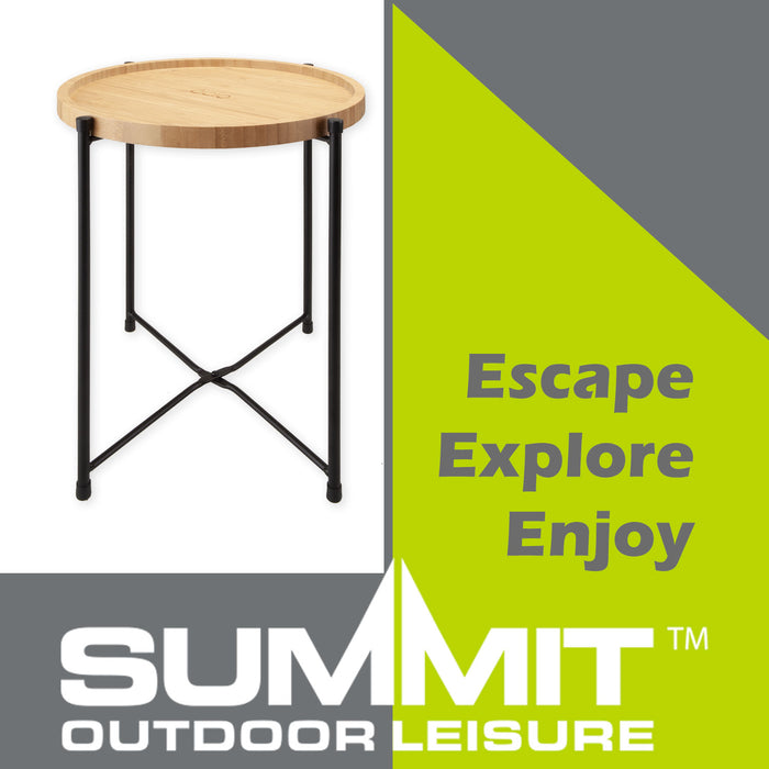 Collapsible Bamboo Table / Tray - Round Side Strong Frame