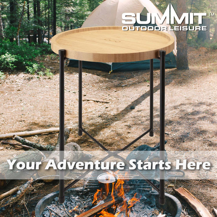 Collapsible Bamboo Table / Tray - Round Side Strong Frame