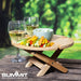 Bamboo Folding Snack Table, Wine Glass Holders Portable Picnic  Bamboo