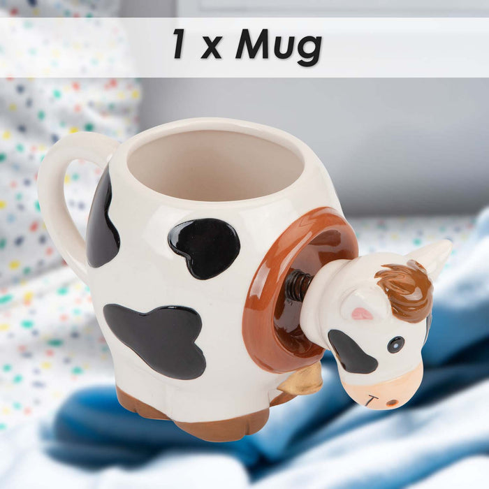 Shaking Cow Wobble Mug Funny Hot Drink Cup Multi - 11cm x 10cm