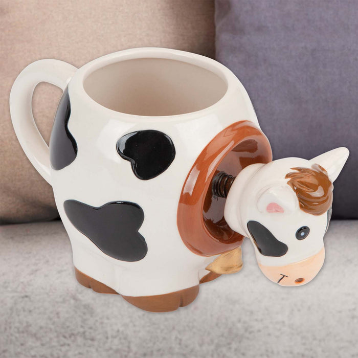 Shaking Cow Wobble Mug Funny Hot Drink Cup Multi - 11cm x 10cm