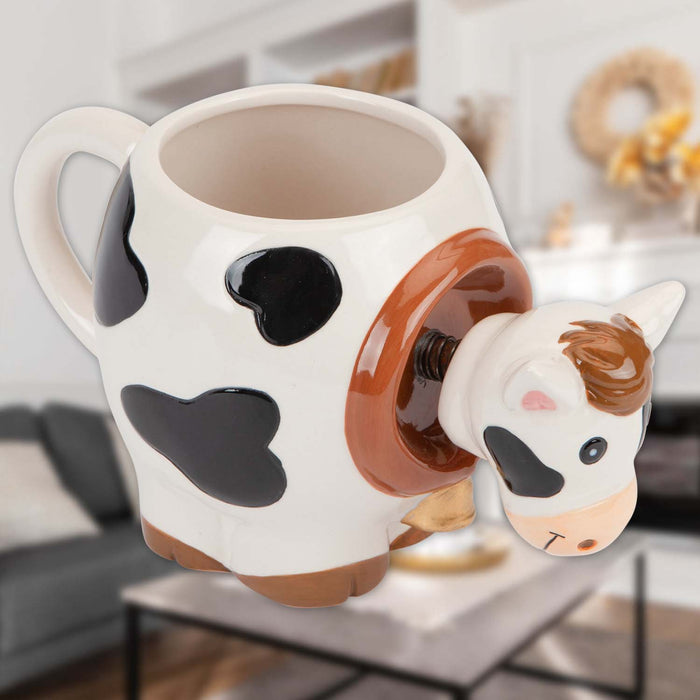 Shaking Cow Wobble Mug Funny Hot Drink Cup Multi - 11cm x 10cm