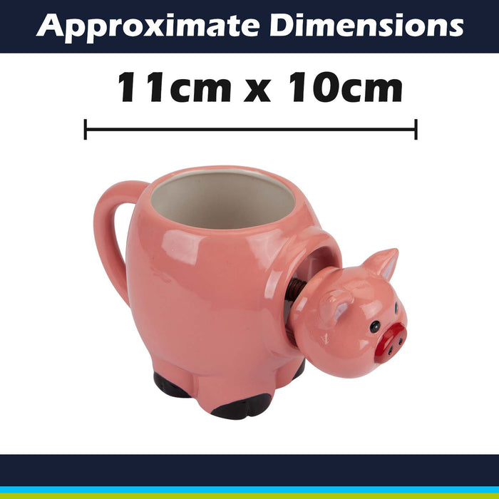 Shaking Pig Wobble Mug Funny Hot Drink Cup Pink - 11cm x 10cm